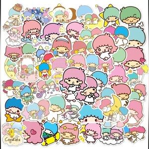 Sanrio Little Twin Stars Stickers 50 Pcs, Waterproof Vinyl Kawaii